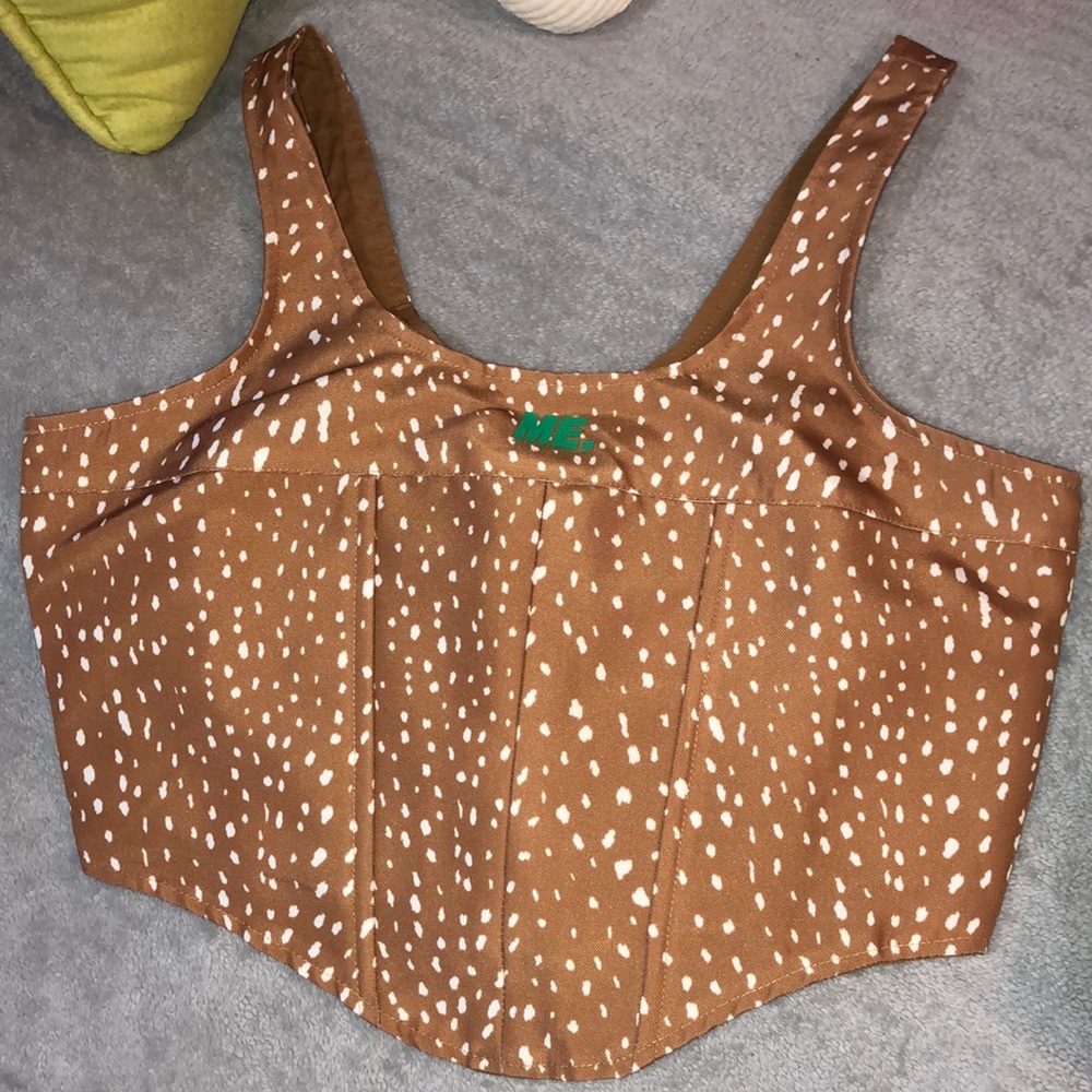 Doe print corset top